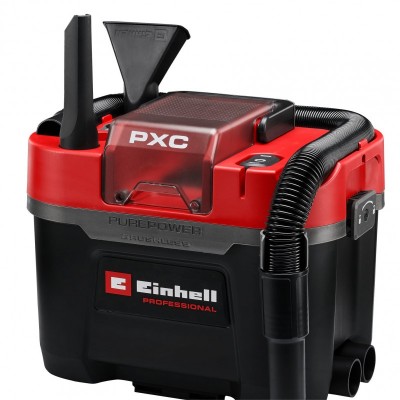 Пилосос професійний акумуляторний Einhell Professional TP-VC 18/10 Li BL 18В 130мбар контейнер 10л вологе/сухе прибирання Dust Class L 3.05кг без АКБ та ЗП