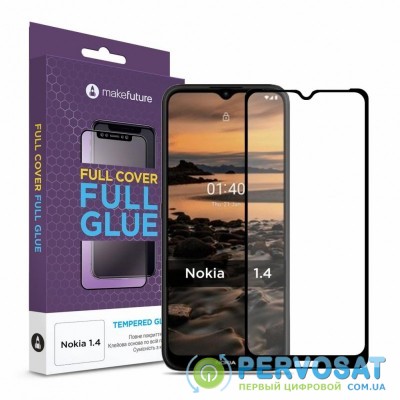 Стекло защитное MakeFuture Nokia 1.4 Full Cover Full Glue (MGF-N14)