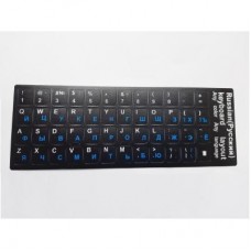 Наклейка на клавіатуру Alsoft непрозора EN/RU (11x13мм) чорна (кирилиця синя) textured (A43978)