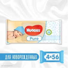 Вологі серветки Huggies Pure 56 х 4 шт (5029053550121) Вологі серветки Huggies Pure 56 х 4 шт (5029053550121)
