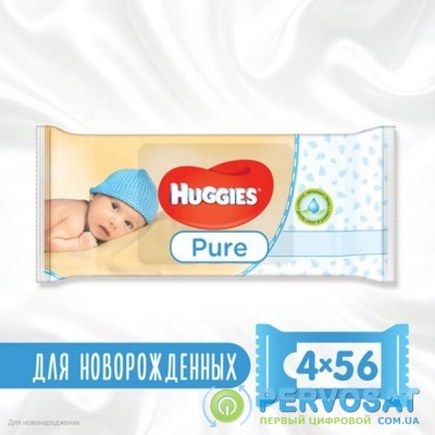 Влажные салфетки Huggies Pure 56 х 4 шт (5029053550121)