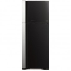 Холодильник Hitachi з верхн. мороз., 184x72х74, холод.відд.-345л, мороз.відд.-105л, 2дв., А++, NF, інв., зона нульова, чорний (скло)