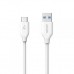 Дата кабель USB 3.0 AM to Type-C 0.9m Powerline V3 White Anker (A8163H21/A8163G21)