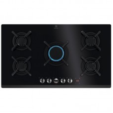 Варильна поверхня Electrolux газова на склі, 90см, чавун, електрон. керування, Hob2Hood, чорний Варильна поверхня Electrolux газова на склі, 90см, чавун, електрон. керування, Hob2Hood, чорний
