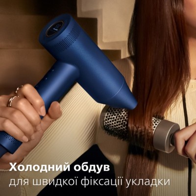 Фен Philips 8000 Series, 1400Вт, 3 режими, іонізація, хол. обдув, турборежим , аквамарин