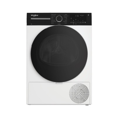 Сушильна машина Whirlpool тепловий насос, 8кг, A++, 54,5см, дисплей, люк чорний, білий