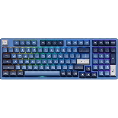 Клавіатура механічна Akko 3098B Ocean Star 98Key, CS Jelly White, BT/WL/USB-A, Hot-swappable, EN/UKR, RGB, Чорний