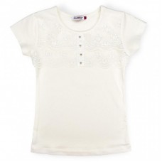 Кофта Matilda з коротким рукавом і мереживом (6671-152G-cream) Кофта Matilda з коротким рукавом і мереживом (6671-152G-cream)