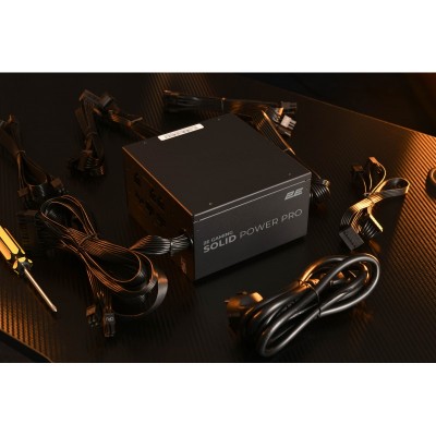 Блок живлення 2E GAMING Solid Power Pro ATX3.1 GEN5.0  (850W), >85%, 80+ Bronze, 120мм, 1xMB 24pin(20+4), 2xCPU 8pin(4+4), 3xMolex, 6xSATA, 4xPCIe 8pin(6+2), 1xPCIe GEN5 16pin, Semi Modular