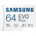 Карта пам'яті Samsung microSD     64GB C10 UHS-I R130MB/s Evo Plus + SD