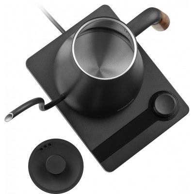 Електрочайник Sencor 0.6л, 5 темп.реж, підтримка температури, мех. управління, нержавіюча сталь, чорний