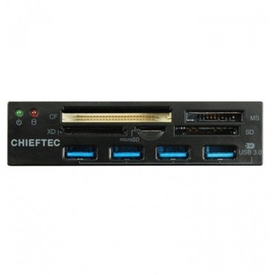 Кардрідер CHIEFTEC для 3.5" відсіків корпусів, внутрішній,All-in-One,3xUSB3.0,1xUSB Type-C,RETAIL