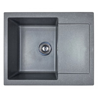 Мийка кухонна Adamant Minimal, штучний камінь, прямокут., з крилом, 615х495х200мм, чаша - 1, врізна, сірий