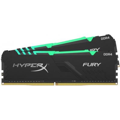 Модуль пам'яті для комп'ютера DDR4 16GB (2x8GB) 2666 MHz HyperX Fury Black RGB Kingston (HX426C16FB3AK2/16)