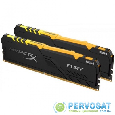 Модуль памяти для компьютера DDR4 16GB (2x8GB) 2666 MHz HyperX Fury Black RGB HyperX (Kingston Fury) (HX426C16FB3AK2/16)