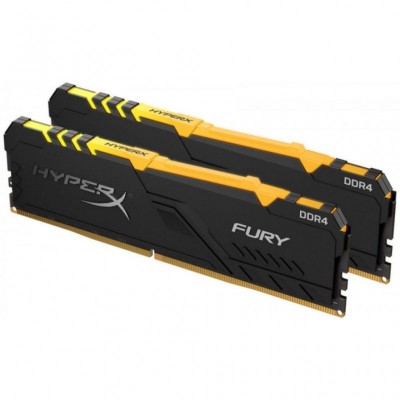 Модуль памяти для компьютера DDR4 16GB (2x8GB) 2666 MHz HyperX Fury Black RGB HyperX (Kingston Fury) (HX426C16FB3AK2/16)