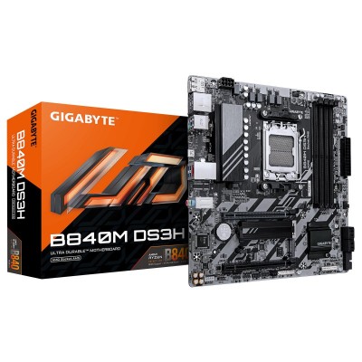 Материнська плата GIGABYTE B840M DS3H sAM5 B840 4xDDR5 M.2 HDMI DP mATX