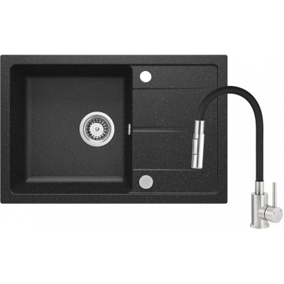 Набір для кухні Deante Leda, гранітна мийка ZRD_2113 + зміш. BOC_B740, графіт