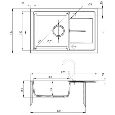 Набір для кухні Deante Leda, гранітна мийка ZRD_2113 + зміш. BOC_B740, графіт Набір для кухні Deante Leda, гранітна мийка ZRD_2113 + зміш. BOC_B740, графіт