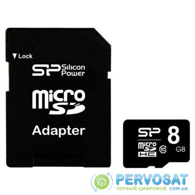 Карта памяти Silicon Power 8GB microSD class 10 (SP008GBSTH010V10SP)