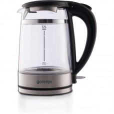 Електрочайник Gorenje 1.7л, 2,200 Вт, strix контроль, скло, чорний Електрочайник Gorenje 1.7л, 2,200 Вт, strix контроль, скло, чорний