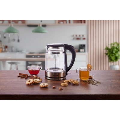 Електрочайник Gorenje 1.7л, 2,200 Вт, strix контроль, скло, чорний