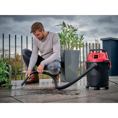 Пилосос професійний Einhell TC-VC 1820, 1250 Вт, пластик 20 л, 180 мбар, шланг 1.5 м, кабель 3 м, 3.6 кг