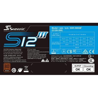 Блок живлення Seasonic 500W S12III-500 Bronze (SSR-500GB3)