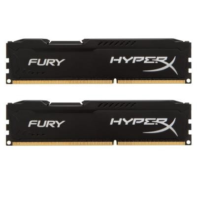 Модуль пам'яті для комп'ютера DDR3 16GB (2x8GB) 1600MHz HyperX Fury Black Kingston Fury (ex.HyperX) (HX316C10FBK2/16)