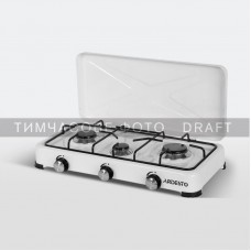 Плитка газова настільна Ardesto GTC-NS3013W, тип газу LPG, 3 алюмін. пальника, емальован. корпус, фарбов. решітка, кришка, колір: білий Плитка газова настільна Ardesto GTC-NS3013W, тип газу LPG, 3 алюмін. пальника, емальован. корпус, фарбов. решітка, кришка, колір: білий