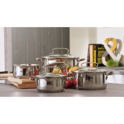 Каструля Tefal DUETTO+, 2л, з кришкою, нержавюча сталь, скло