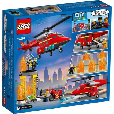 Конструктор LEGO City Fire Пожарный спасательный вертолет 212 деталей (60281)