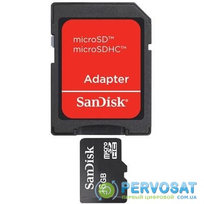 Карта памяти SanDisk 16Gb microSDHC class 4 (SDSDQM-016G-B35A)