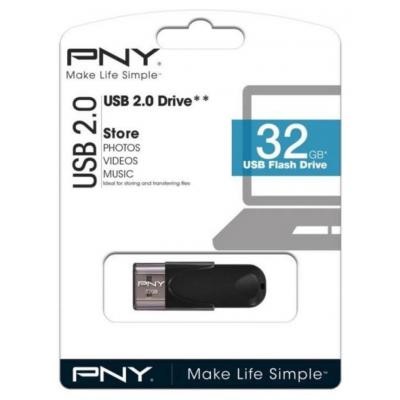 USB флеш накопитель PNY flash 32GB Attache4 Black USB 2.0 (FD32GATT4-EF)