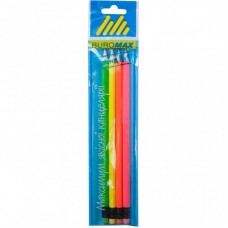 Олівець графітний BUROMAX HB, with eraser, NEON НВ, SET 4шт, assorted colors (BM.8520-4) Олівець графітний BUROMAX HB, with eraser, NEON НВ, SET 4шт, assorted colors (BM.8520-4)