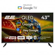Телевізор 43" 2E QLED 4K 60Hz Smart Google TV Black Телевізор 43" 2E QLED 4K 60Hz Smart Google TV Black
