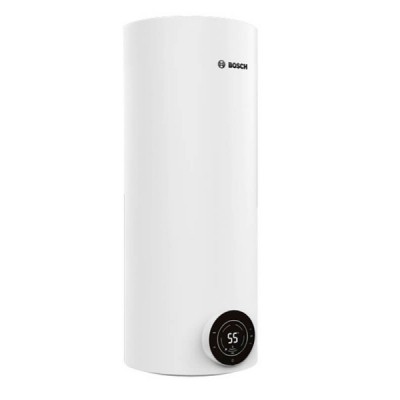 Водонагрівач електр. BOSCH круглий слім Tronic 4000T, 50л, 1,5кВт, сухий тен, вертикальний монтаж, електр. кер-ння, B, білий