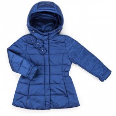 Куртка Snowimage подовжена з капюшоном і квіточками (SICY-G107-116G-blue) Куртка Snowimage подовжена з капюшоном і квіточками (SICY-G107-116G-blue)