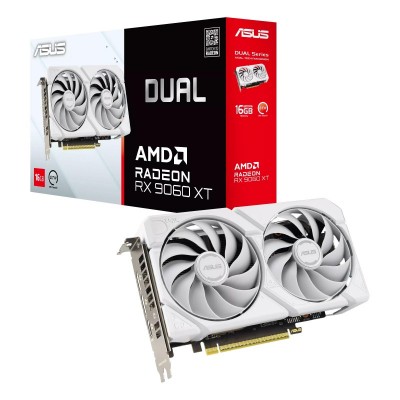 Вiдеокарта ASUS Radeon RX 9060 XT 16GB GDDR6 OC DUAL-RX9060XT-16G-WHITE білий Вiдеокарта ASUS Radeon RX 9060 XT 16GB GDDR6 OC DUAL-RX9060XT-16G-WHITE білий
