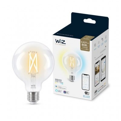 Керована по WiFi лампа WiZ E27 7W(60W 806Lm) G95 2700-6500 філаментна Wi-Fi