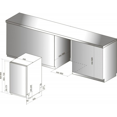 Посудомийна машина Hotpoint вбудована, 10компл., A+++, 45см, дисплей, інвертор, 3й кошик, білий