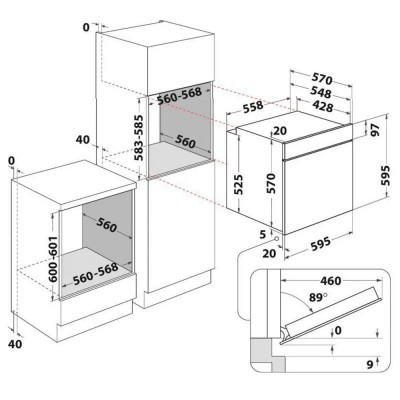 Духова шафа Indesit електрична, 71л, A+, дисплей, конвекція, телескопічні напрямні, нерж