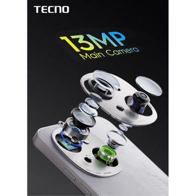 Смартфон TECNO Spark Go 1 (KL4) 6.67" 3/128ГБ, 2SIM, 5000мА•год, Glittery White