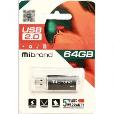 USB флеш накопитель Mibrand 64GB Cougar Black USB 2.0 (MI2.0/CU64P1B)