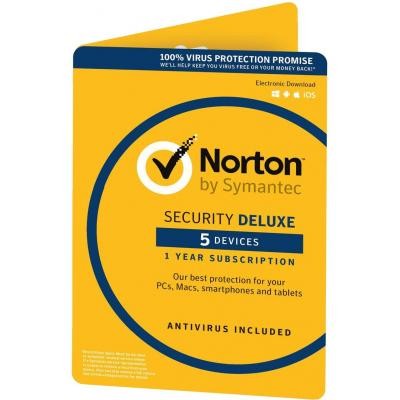 Антивирус Norton by Symantec NORTON SECURITY DELUXE 5D 1 Year 5 Device ESD key (21390886)