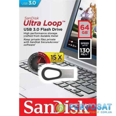 USB флеш накопитель SANDISK 64GB Ultra Loop USB 3.0 (SDCZ93-064G-G46)