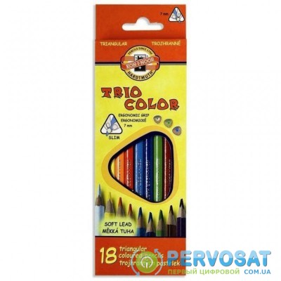 Карандаши цветные KOH-I-NOOR 3133 Triocolor, 18шт, set of triangular coloured pencils (3133018004KS)