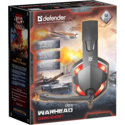 Наушники Defender Warhead G-370 Black-Red (64037)