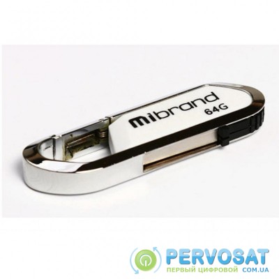 USB флеш накопитель Mibrand 64GB Aligator White USB 2.0 (MI2.0/AL64U7W)