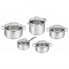 Набір посуду Tefal Duetto Plus, 10предметів, нержавіюча сталь, скло Набір посуду Tefal Duetto Plus, 10предметів, нержавіюча сталь, скло